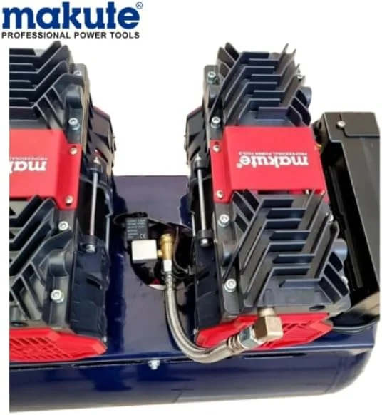 کمپرسور هوای سایلنت ماکوت مدل MK328100 با مخزن 100 لیتری، توان 3240 وات، 4.5 اسب بخار، 2650 دور در دقیقه و فشار 8 بار مناسب برای کارگاه ها، گاراژها، مصارف صنعتی و غیره