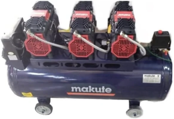 کمپرسور هوای سایلنت ماکوت مدل MK328100 با مخزن 100 لیتری، توان 3240 وات، 4.5 اسب بخار، 2650 دور در دقیقه و فشار 8 بار مناسب برای کارگاه ها، گاراژها، مصارف صنعتی و غیره