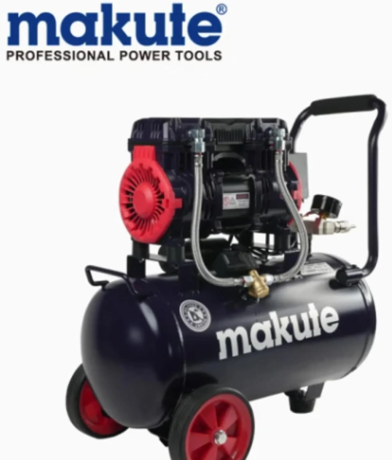 کمپرسور هوای پیستونی بدون روغن 30 لیتری (AC121-30W) – حجم جریان اسمی 90 لیتر در دقیقه، حجم گاز خروجی 210 لیتر در دقیقه، 2850 دور در دقیقه، قابل حمل و کم صدا برای تمام کارهای شما