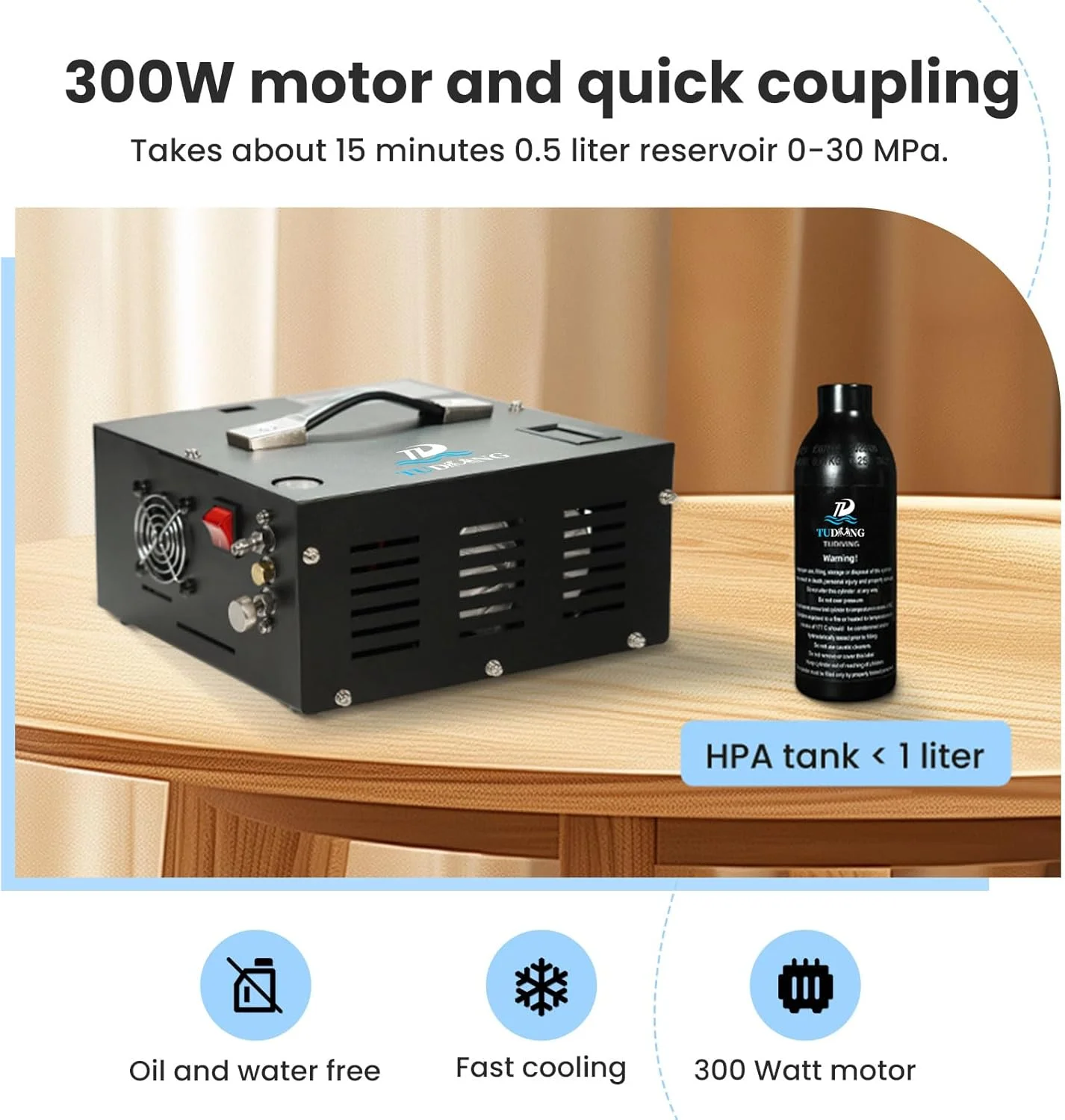 کمپرسور هوای قابل حمل PCP | 12 ولت DC/110 ولت AC | باد کردن سریع | فن داخلی | بدون روغن و آب | سبک وزن | حمل آسان | برای پینت بال/تفنگ بادی/مخزن غواصی (TXES061) کمپرسور هوای قابل حمل PCP | 12 ولت DC/110 ولت AC | باد کردن سریع | فن داخلی | بدون روغن و آب | سبک وزن | حمل آسان | برای پینت بال/تفنگ بادی/مخزن غواصی (TXES061)