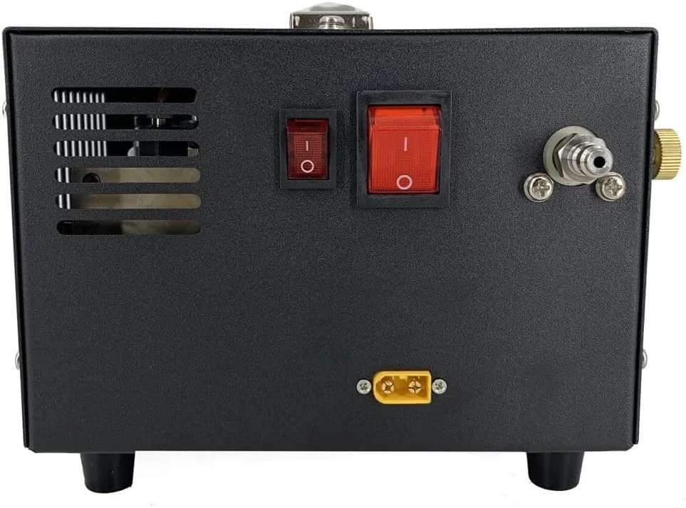 کمپرسور هوای فشار قوی برقی ایرووامی 4500PSI با بارومتر، پمپ کمپرسور هوای قابل حمل اتوماتیک با خاموشی خودکار به همراه ترانسفورماتور