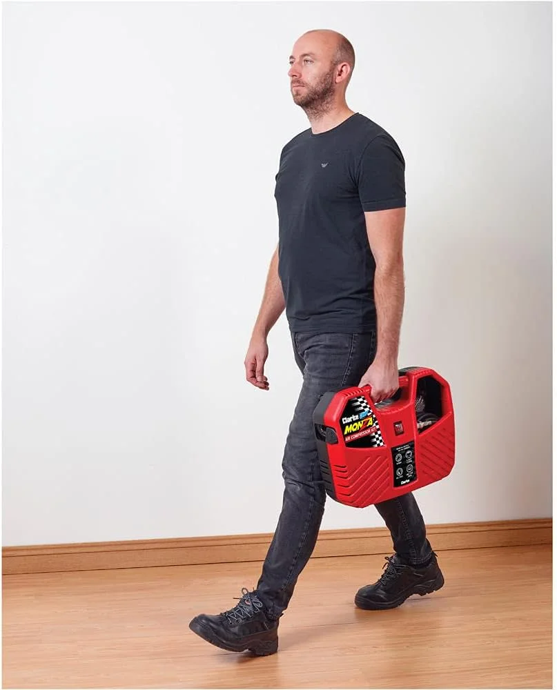 کمپرسور هوای قابل حمل بدون روغن کلارک مونزا با حجم 6.35 فوت مکعب در دقیقه و قدرت 1.5 اسب بخار کمپرسور هوای قابل حمل بدون روغن کلارک مونزا با حجم 6.35 فوت مکعب در دقیقه و قدرت 1.5 اسب بخار