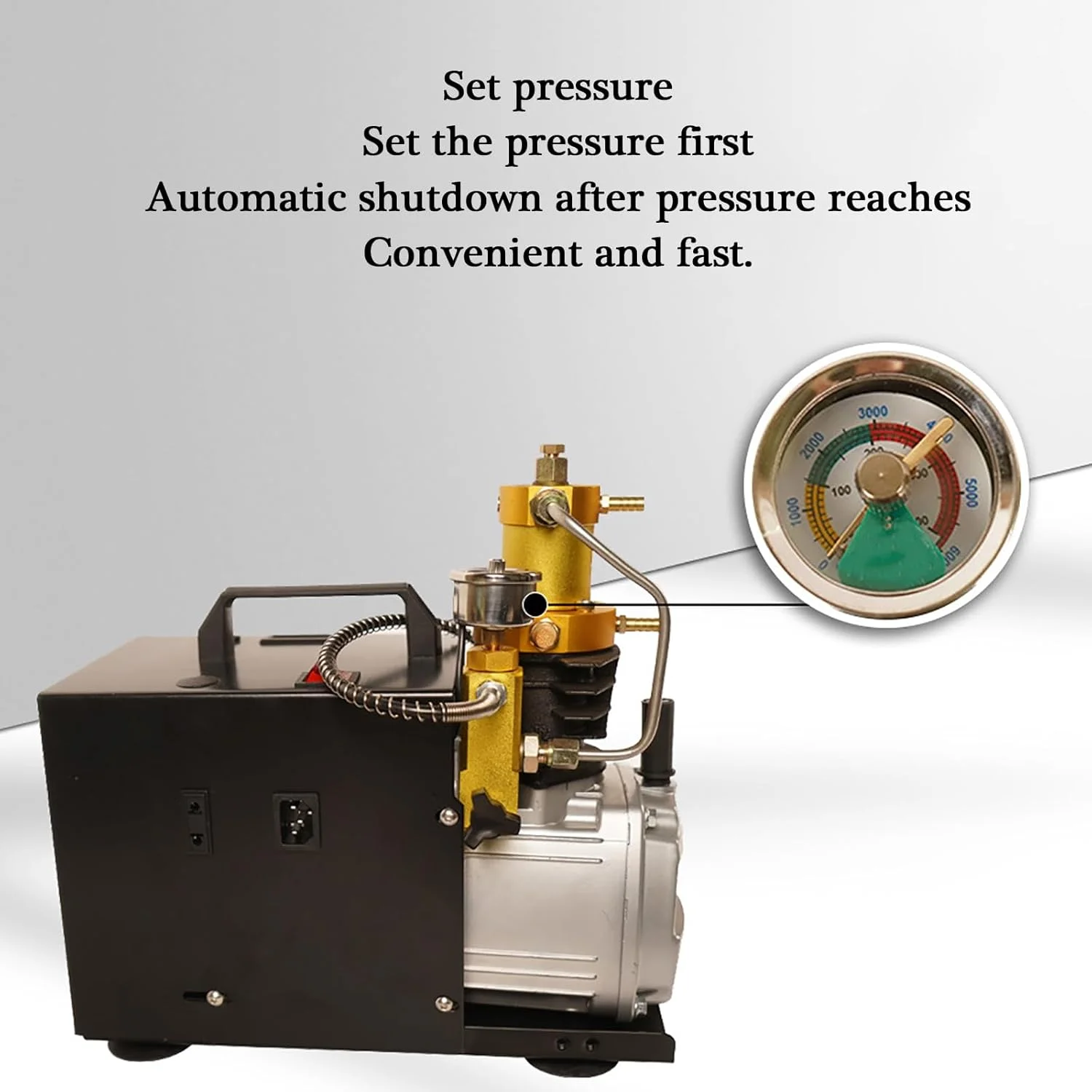 کمپرسور PCP، پمپ کمپرسور هوای الکتریکی فشار قوی 30MPA 4500PSI، تنظیم فشار، کمپرسور PCP برای تفنگ بادی، تفنگ بادی پنوماتیک، غواصی، لاستیک