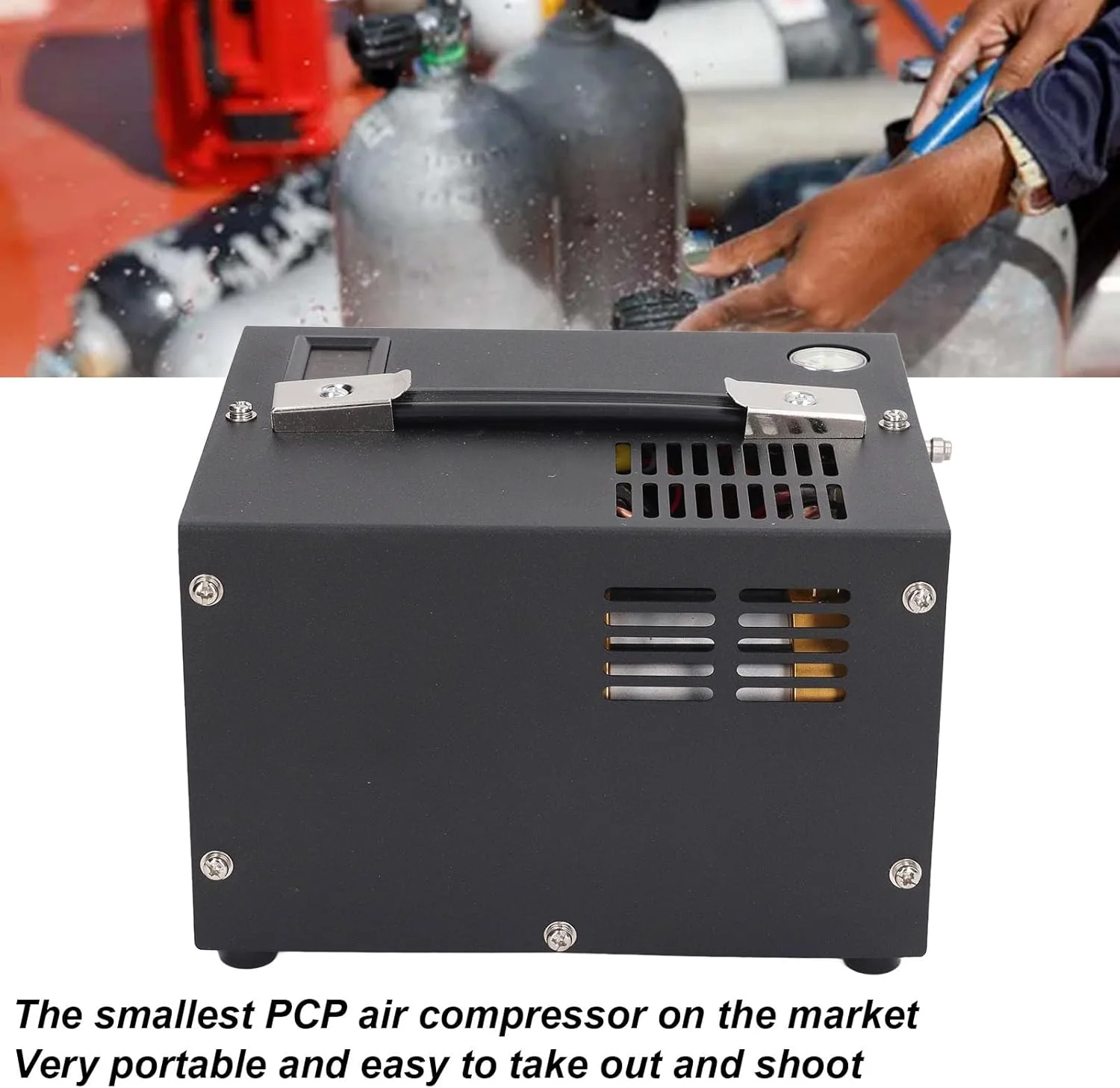 کمپرسور هوا Jiawu، کمپرسور HPA قابل حمل 4500Psi/30Mpa، پمپ کمپرسور برای تفنگ بادی، پینت بال، بطری غواصی، بدون نیاز به آب/روغن، خنک کننده فن