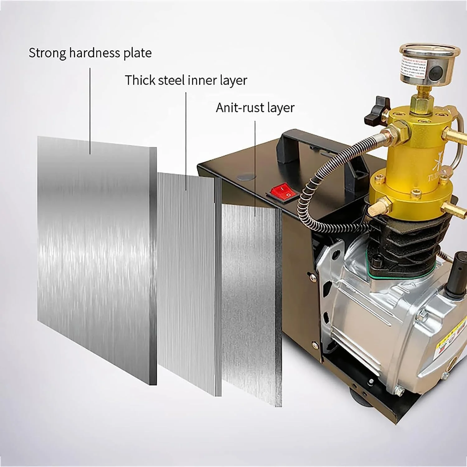 کمپرسور PCP، پمپ کمپرسور هوای الکتریکی فشار قوی 30MPA 4500PSI، تنظیم فشار، کمپرسور PCP برای تفنگ بادی، اسلحه بادی، غواصی، پینت بال، تایر