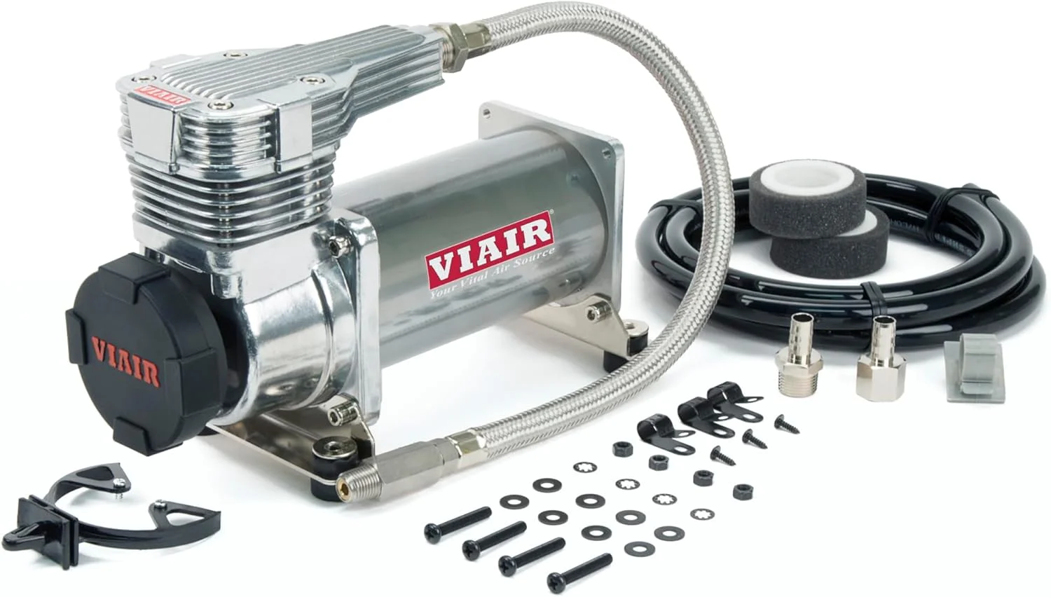 کیت کمپرسور پلاتینیوم VIAIR 425C 175 Psi (نسل 2) با فیلتر مشکی مات، پورت 1/4 اینچ (12 ولت، 33% کارکرد @ 175 Psi)