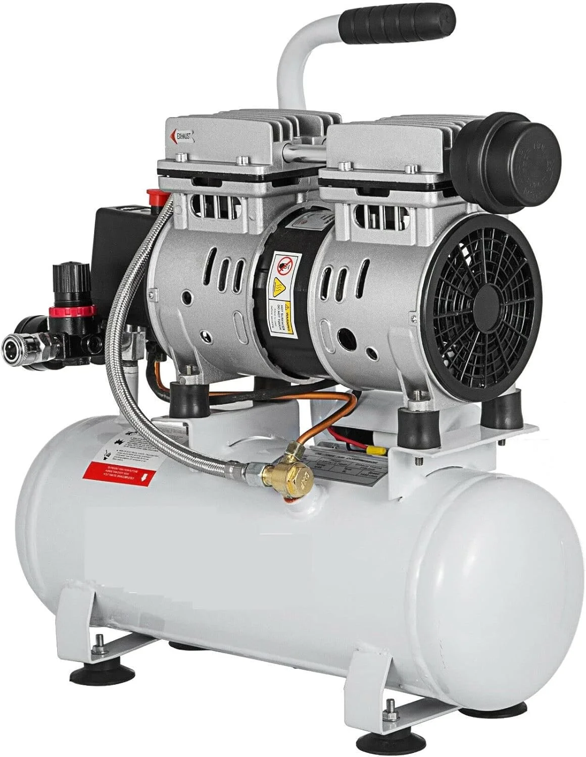 کمپرسور هوای سایلنت 9 لیتری REHOOF با موتور مسی خالص 550 وات، پمپ هوا بدون روغن برای تعمیرات خانگی و باد کردن تایر کمپرسور هوای سایلنت 9 لیتری REHOOF با موتور مسی خالص 550 وات، پمپ هوا بدون روغن برای تعمیرات خانگی و باد کردن تایر