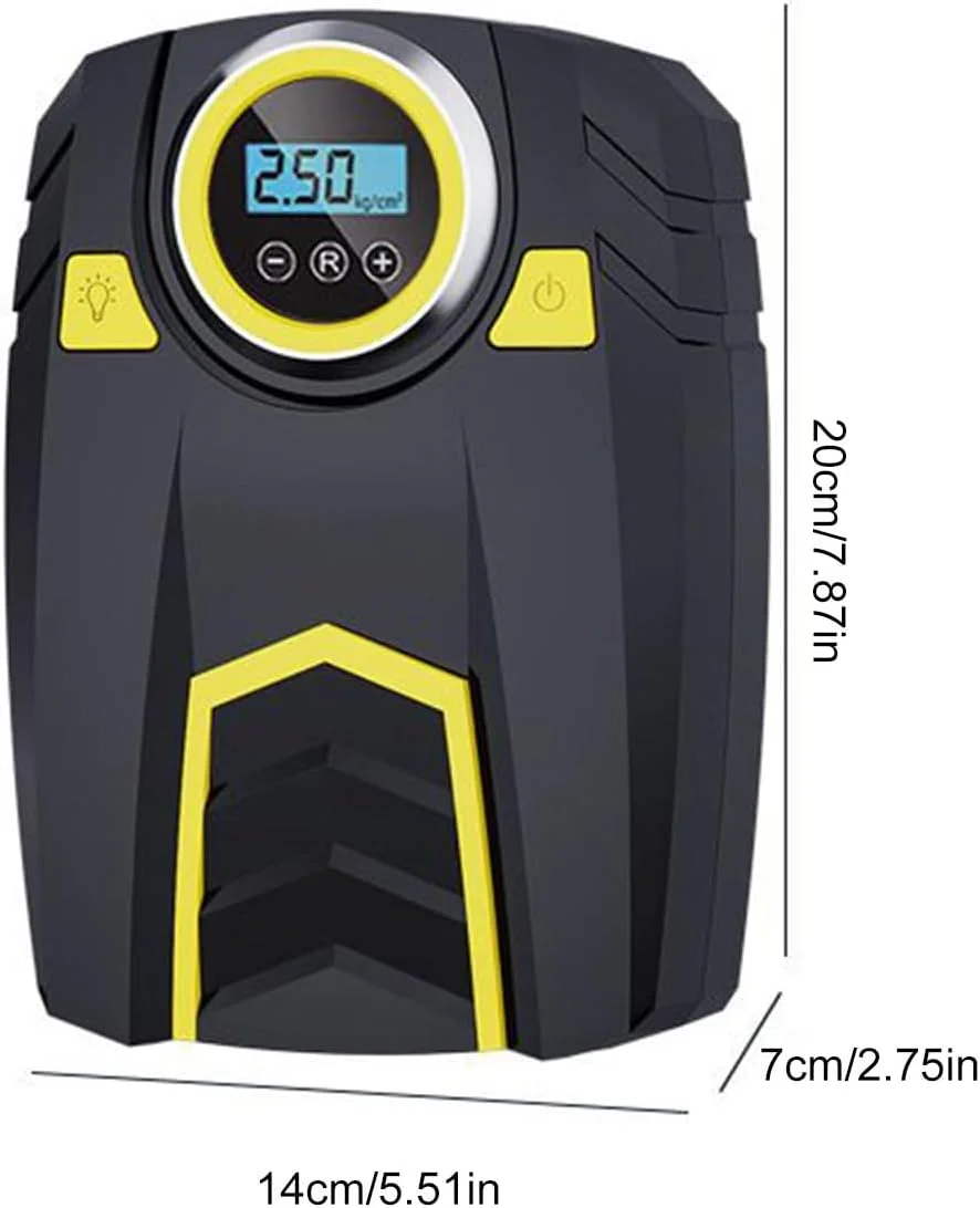 کمپرسور هوای قابل حمل، کمپرسور هوای چند منظوره قابل حمل، 3 حالت روشنایی، لوازم جانبی چند منظوره جمع و جور برای ورزش، موتورسیکلت، توپ، خانه، خانواده