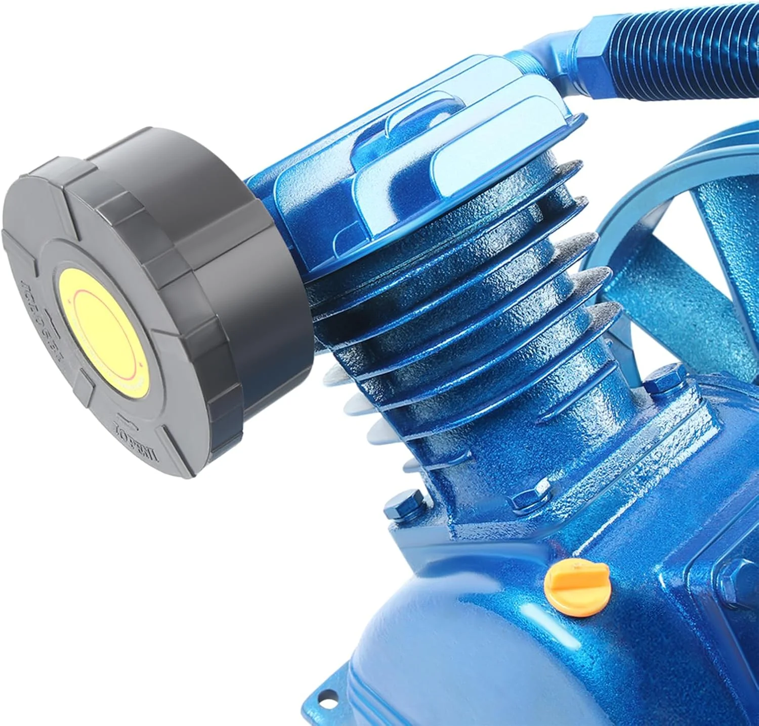 سر پمپ کمپرسور هوا 5.5 اسب بخار، 175PSI، سر پمپ کمپرسور هوا دو سیلندر V شکل، کمپرسور اگزوز دو مرحله ای قابل حمل برای کارخانه ها و تعمیر خودرو (فقط فلایویل)