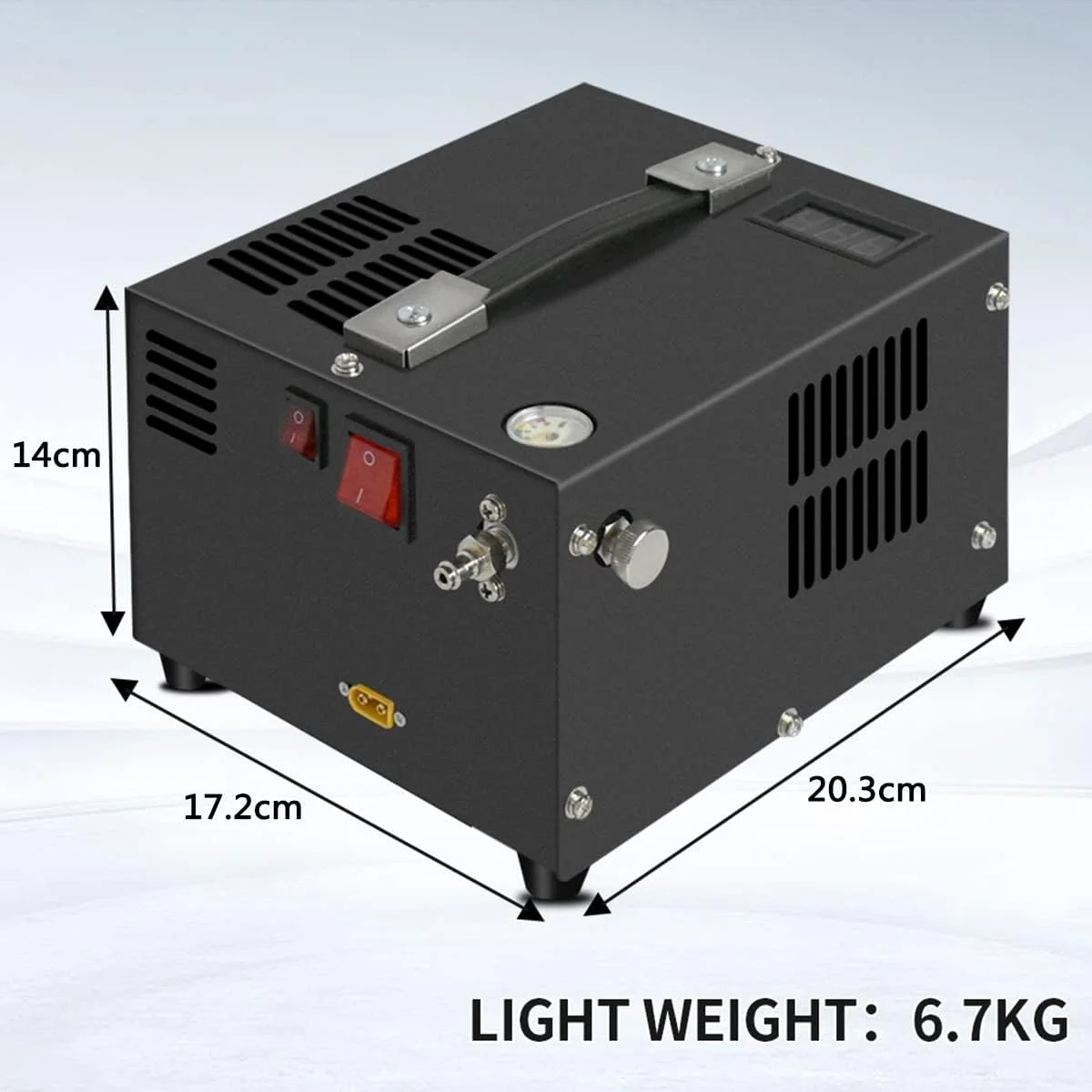 کمپرسور هوای PCP، بدون روغن/آب، با ترانسفورماتور، پمپ فشار قوی قابل حمل 4500Psi 300Bar، با برق 12 ولت DC خودرو یا 220 ولت AC خانگی، پمپ کمپرسور برای تفنگ های بادی PCP