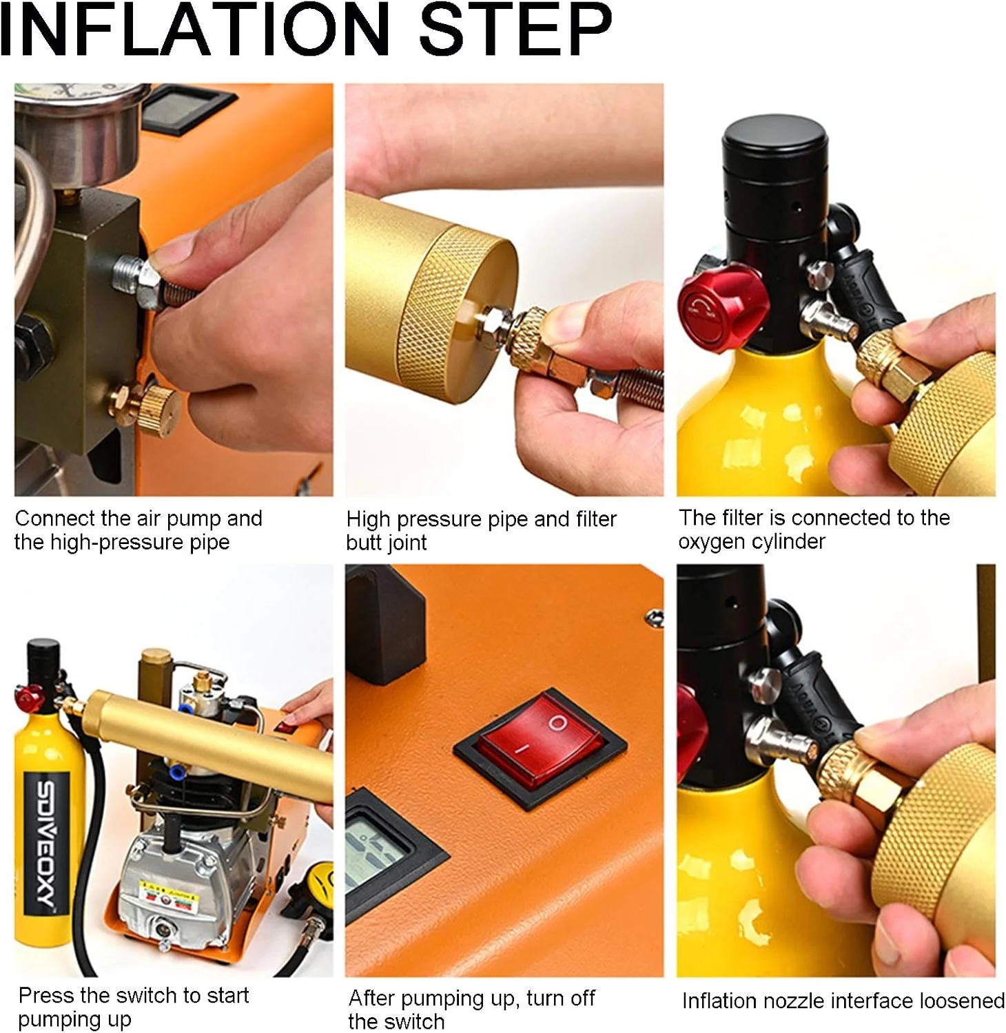 پمپ هوای برقی فشار قوی برای غواصی PCP، کمپرسور هوا 30MPA 4500PSI، کمپرسور هوا 1.8 کیلووات برای بطری های بادی، تفنگ بادی، تفنگ غواصی Leunlee