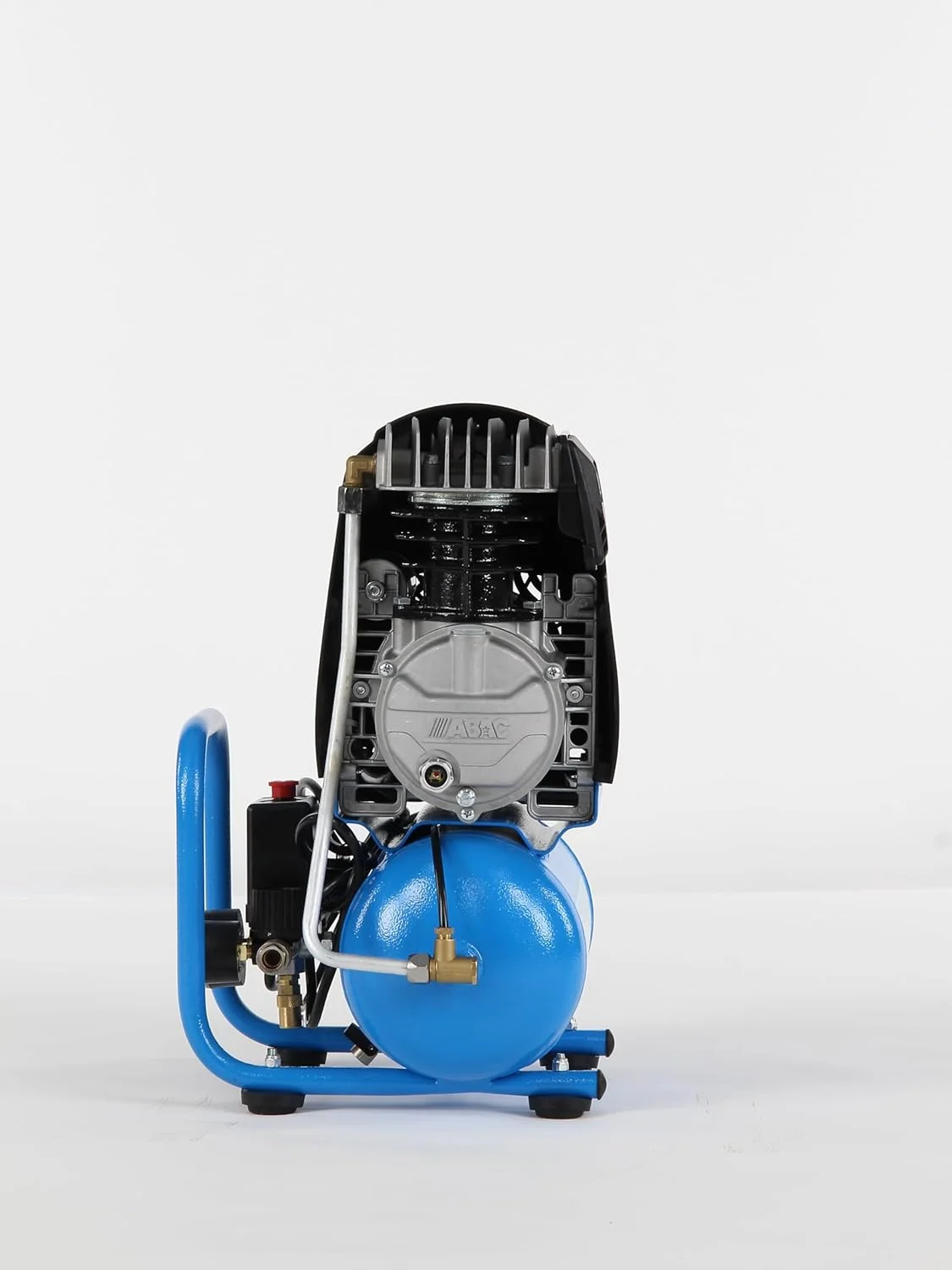 کمپرسور ABAC مدل LT 6 HP2 CL1 START L20 - 2 اسب بخار، مخزن 6 لیتری، با سوخت گازی، آبی، کمپرسور هوا با دسته حمل و تنظیم کننده فشار