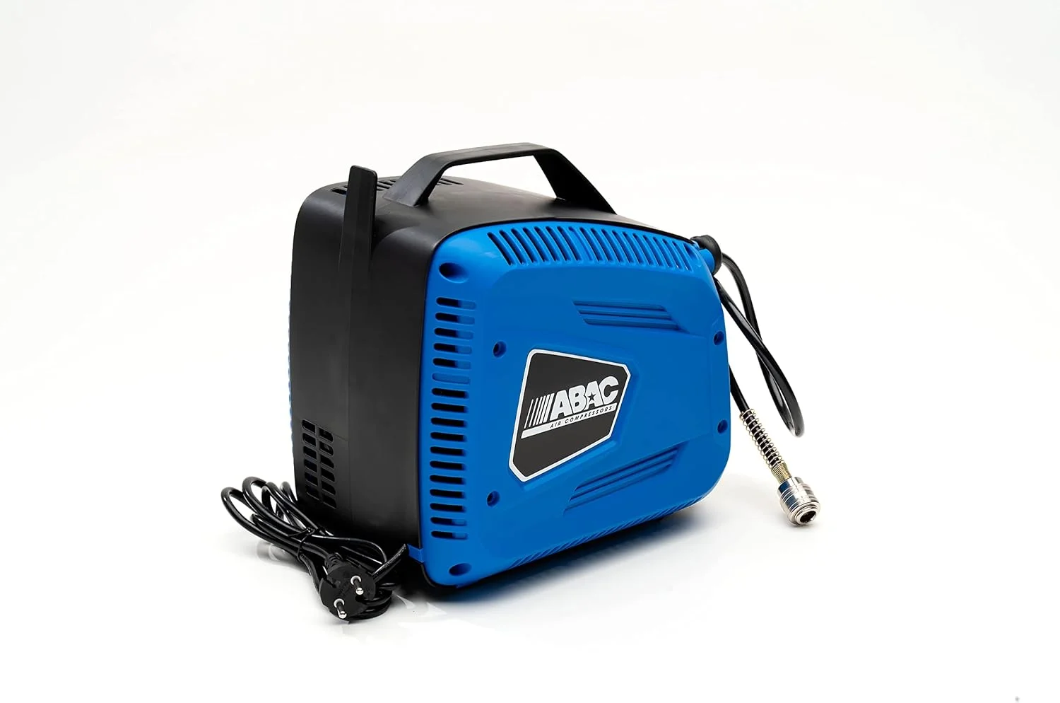کمپرسور هوای قابل حمل ABAC Handy، کمپرسور هوای بدون روغن، دارای تفنگ باد، حداکثر فشار 8 بار، قدرت 1.5 اسب بخار، بدون مخزن، سطح نویز 97 دسی بل (A)