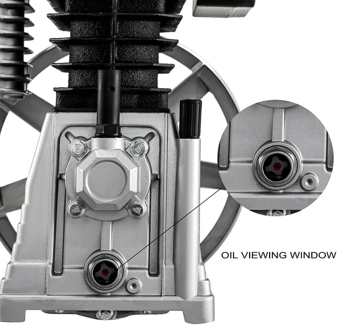 سر کمپرسور هوا پیستونی دو سیلندر تک مرحله ای 2.2 کیلووات 375 لیتر در دقیقه 12CFM 11 بار 159.5PSI 1300 دور در دقیقه برای صنایع شیمیایی و نساجی، پمپ کمپرسور هوا تک مرحله ای