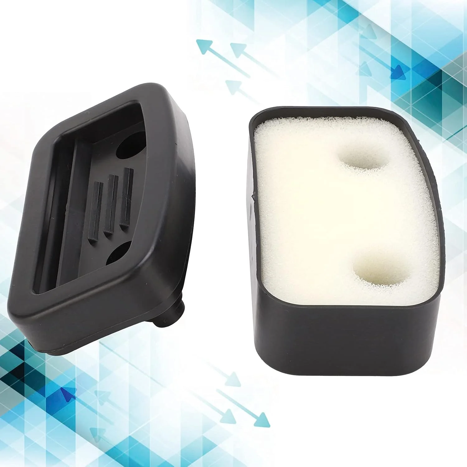 صدا خفه کن کمپرسور هوا 65 میلی متری، صدا خفه کن کمپرسور هوا، صداگیر، فیلتر ورودی پمپ، پوسته پلاستیکی مربعی