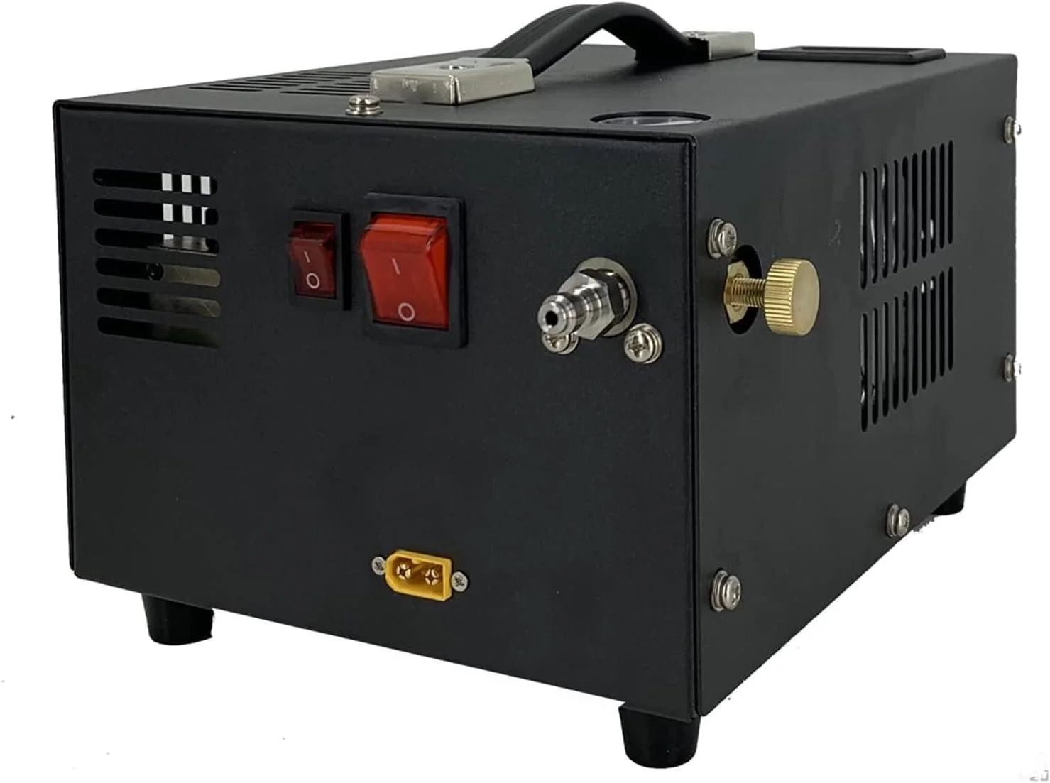 پمپ فشار قوی با خاموشی خودکار 110V/220V/12V کمپرسور هوای قابل حمل PCP، 4500Psi 300Bar 12V PCP با ترانسفورماتور داخلی