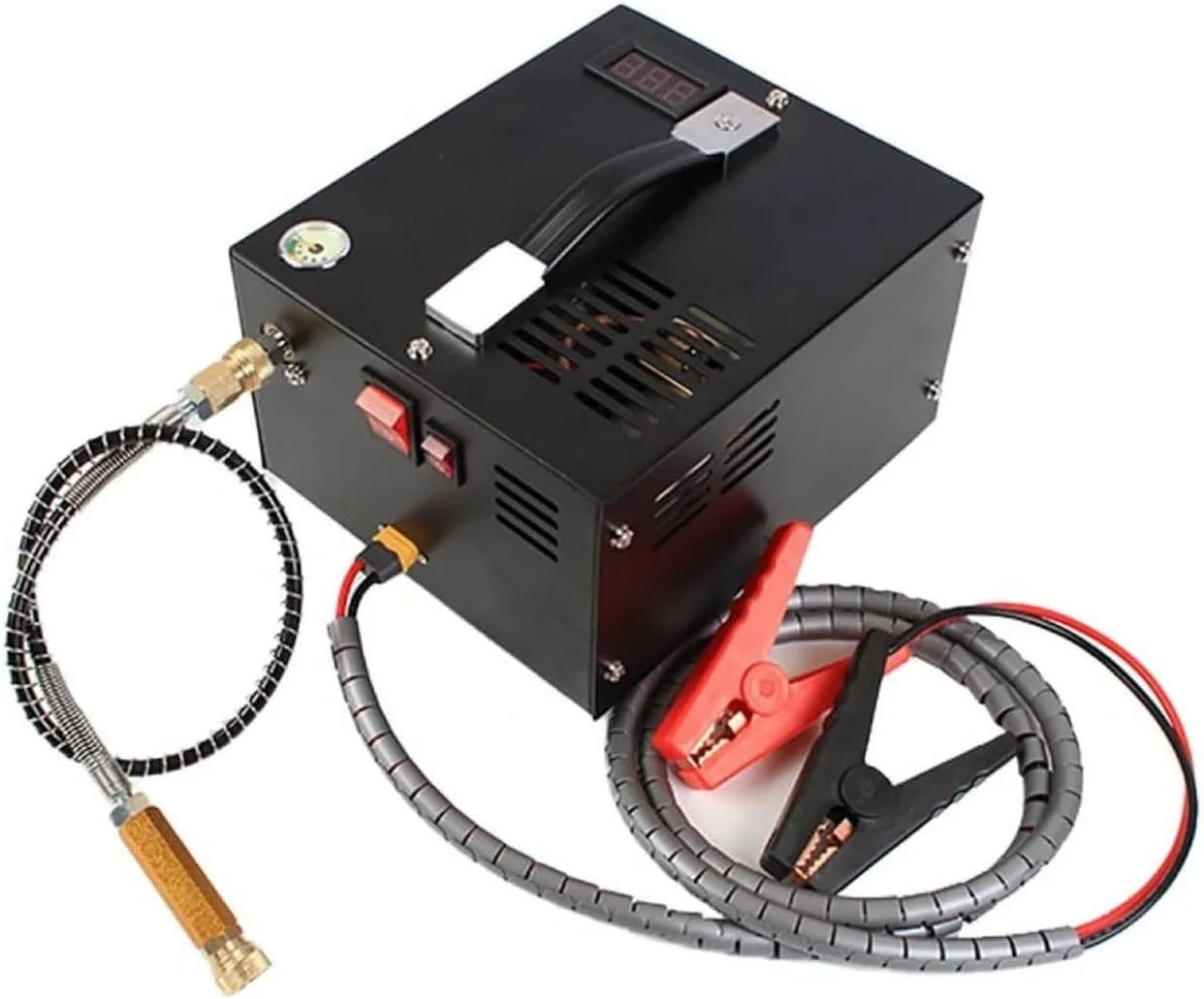 کمپرسور هوای قابل حمل PCP، پمپ فشار قوی 4500Psi، دارای فیلتر جداکننده آب و روغن داخلی، تغذیه از طریق برق 12 ولت DC خودرو یا 220 ولت AC خانگی، پمپ کمپرسور مخزن غواصی برای تفنگ های بادی PCP