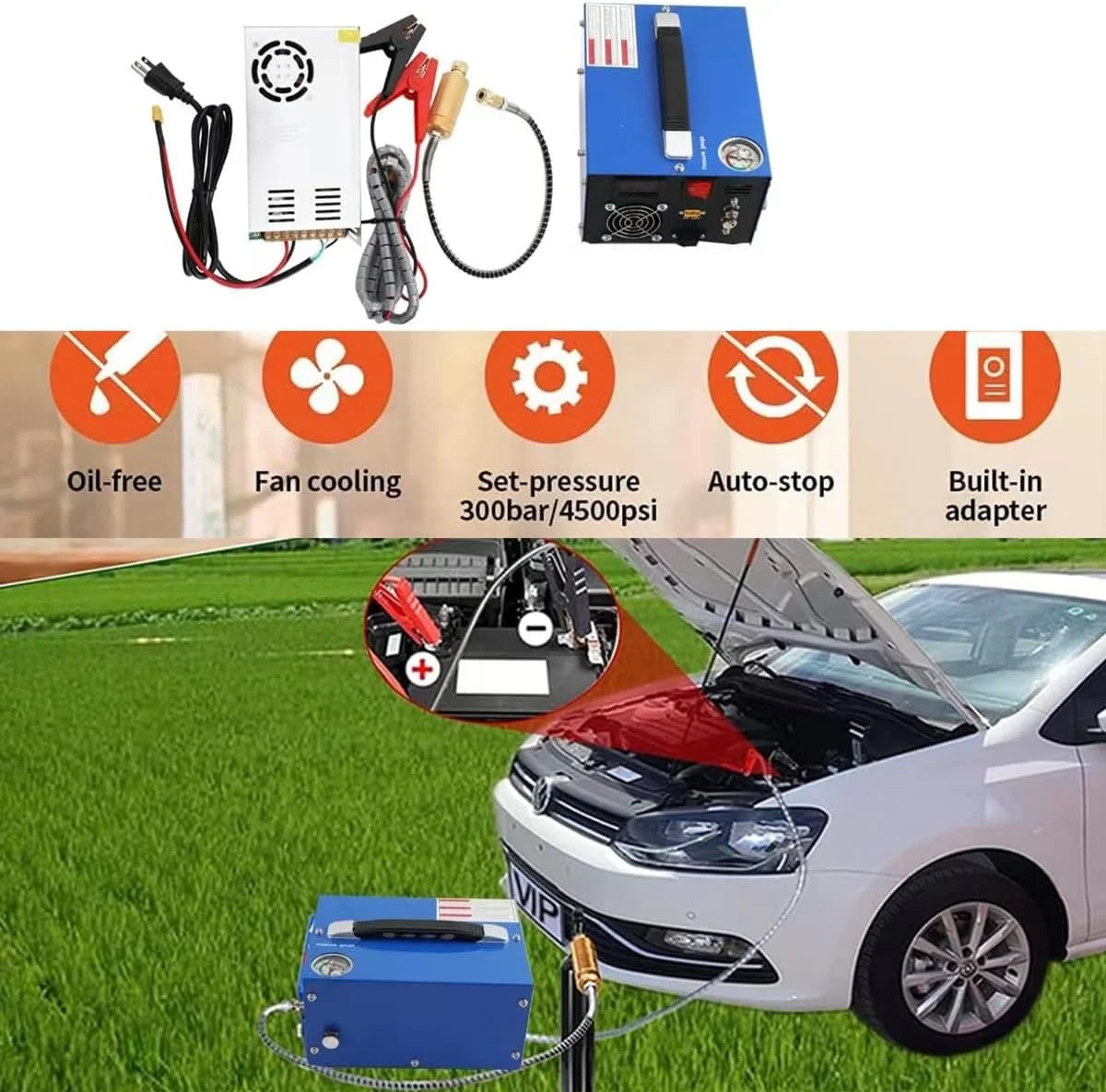 کمپرسور هوای فشار قوی PARFCO Pcp 300bar/4500psi/30mpa، پمپ هوای تفنگ بادی، پمپ هوای فشار قوی برقی برای تفنگ های بادی PCP