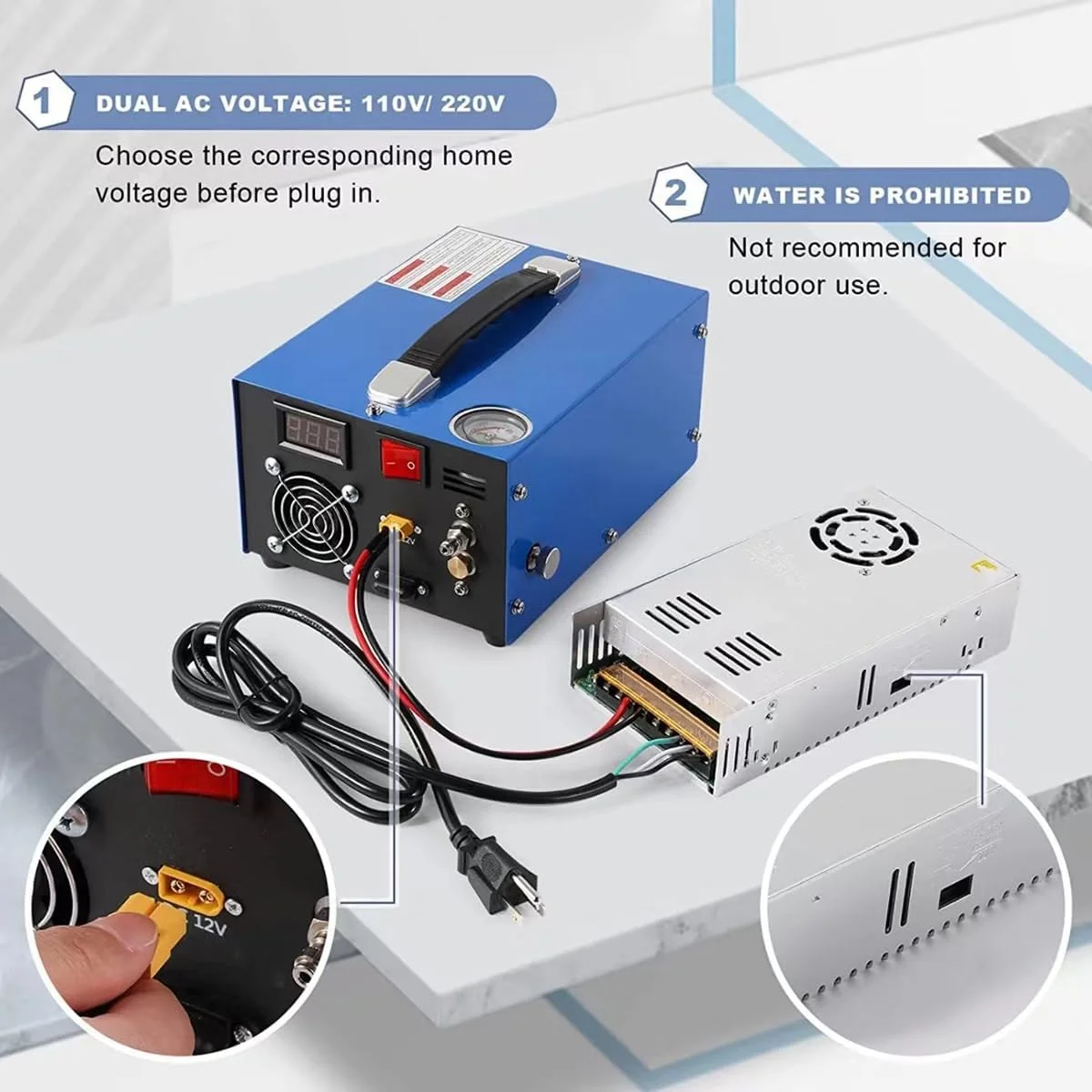 کمپرسور هوای فشار قوی PARFCO Pcp 300bar/4500psi/30mpa، پمپ هوای تفنگ بادی، پمپ هوای فشار قوی برقی برای تفنگ های بادی PCP