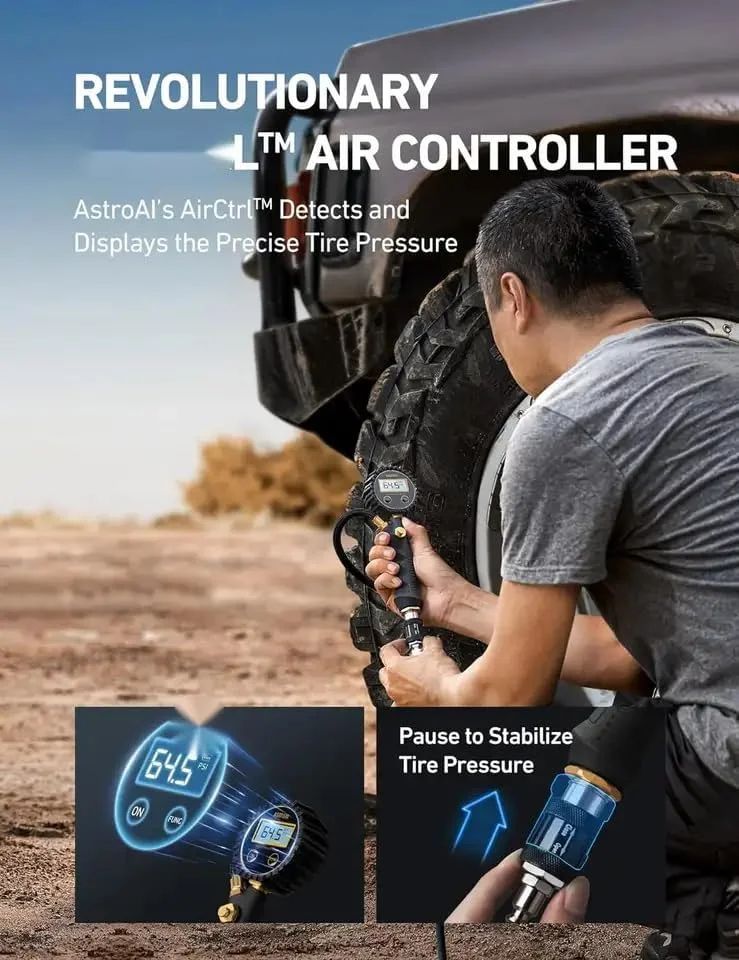 کمپرسور هوای قابل حمل با حداکثر حجم، ۱۶۰ لیتر در دقیقه، ۱۵۰ PSI، به همراه لوازم جانبی