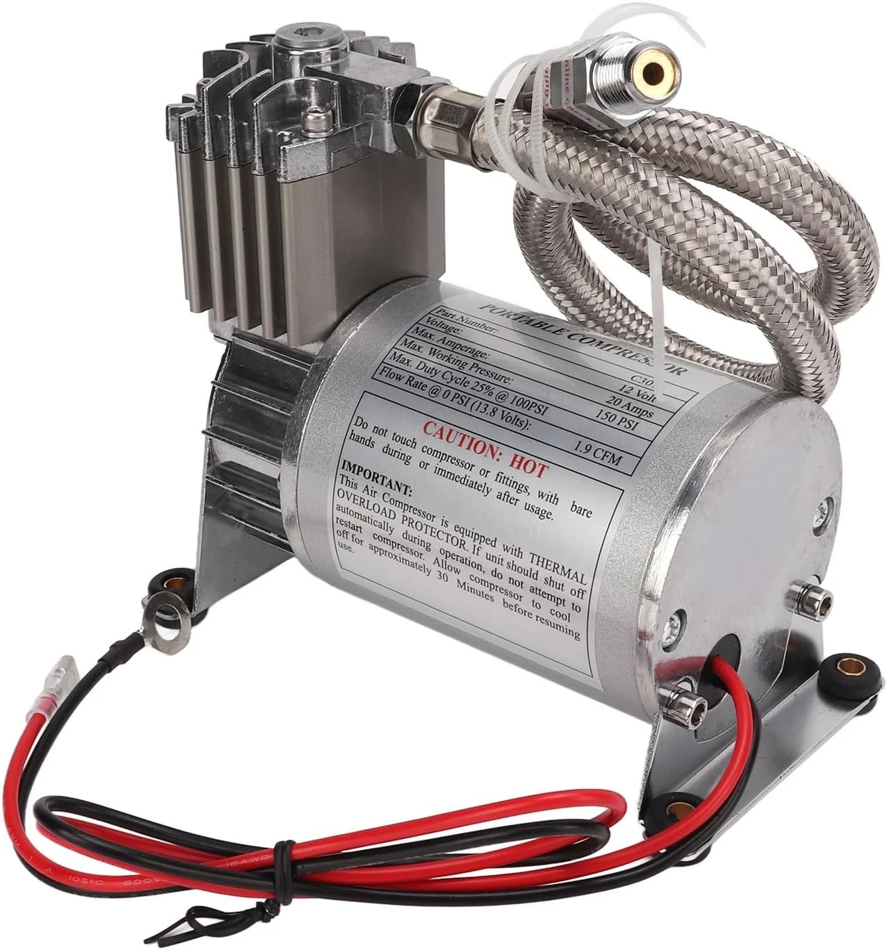 کمپرسور هوا Gearwell، پمپ هوای قابل حمل، پمپ باد تایر 12 ولت سنگین، 20 آمپر 150 PSI فلزی یونیورسال برای وسایل نقلیه، قایق تفریحی و قایق ها کمپرسور هوا Gearwell، پمپ هوای قابل حمل، پمپ باد تایر 12 ولت سنگین، 20 آمپر 150 PSI فلزی یونیورسال برای وسایل نقلیه، قایق تفریحی و قایق ها