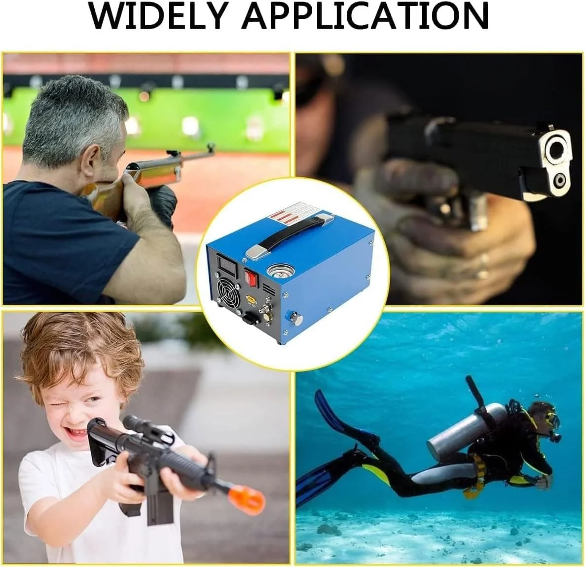 کمپرسور هوا PCP، پمپ کمپرسور مخزن غواصی 300 بار، پمپ قابل حمل 4500psi با برق 12 ولت خودرو یا 220 ولت AC خانگی، سازگار با اتصال سریع 8 میلی متری برای تفنگ هوای PCP با جداکننده آب/روغن