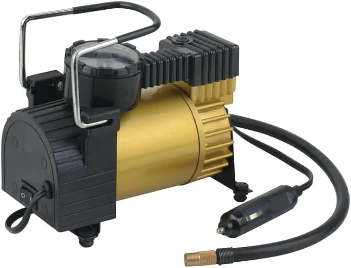 کمپرسور هوای قابل حمل، پمپ فلزی سنگین 12 ولت با فشارسنج، مناسب برای وسایل نقلیه دو چرخ کمپرسور هوای قابل حمل، پمپ فلزی سنگین 12 ولت با فشارسنج، مناسب برای وسایل نقلیه دو چرخ