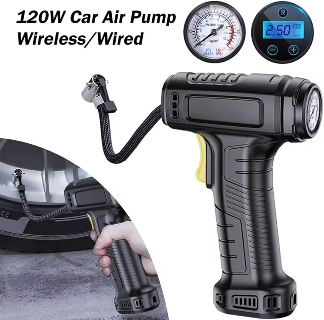 کمپرسور باد قابل حمل 20 ولت - خاموش شدن خودکار، دو منبع تغذیه، چند منظوره