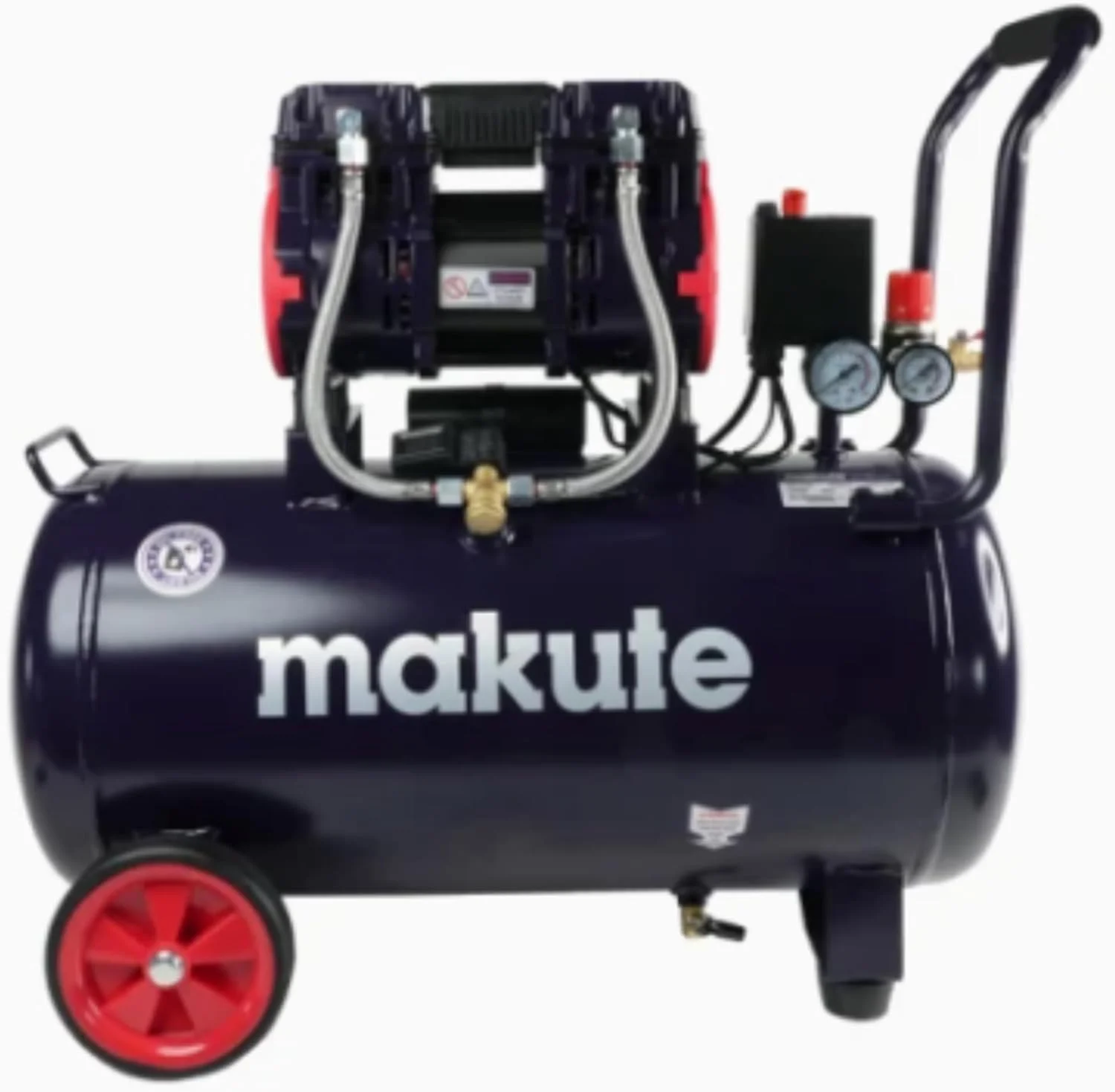 کمپرسور هوای قابل حمل 50 لیتری (AC121-50W) – 1390 وات، 2850 دور در دقیقه، فشار 8 بار، موتور بدون روغن، قابل حمل برای تمام کارهای بادی شما