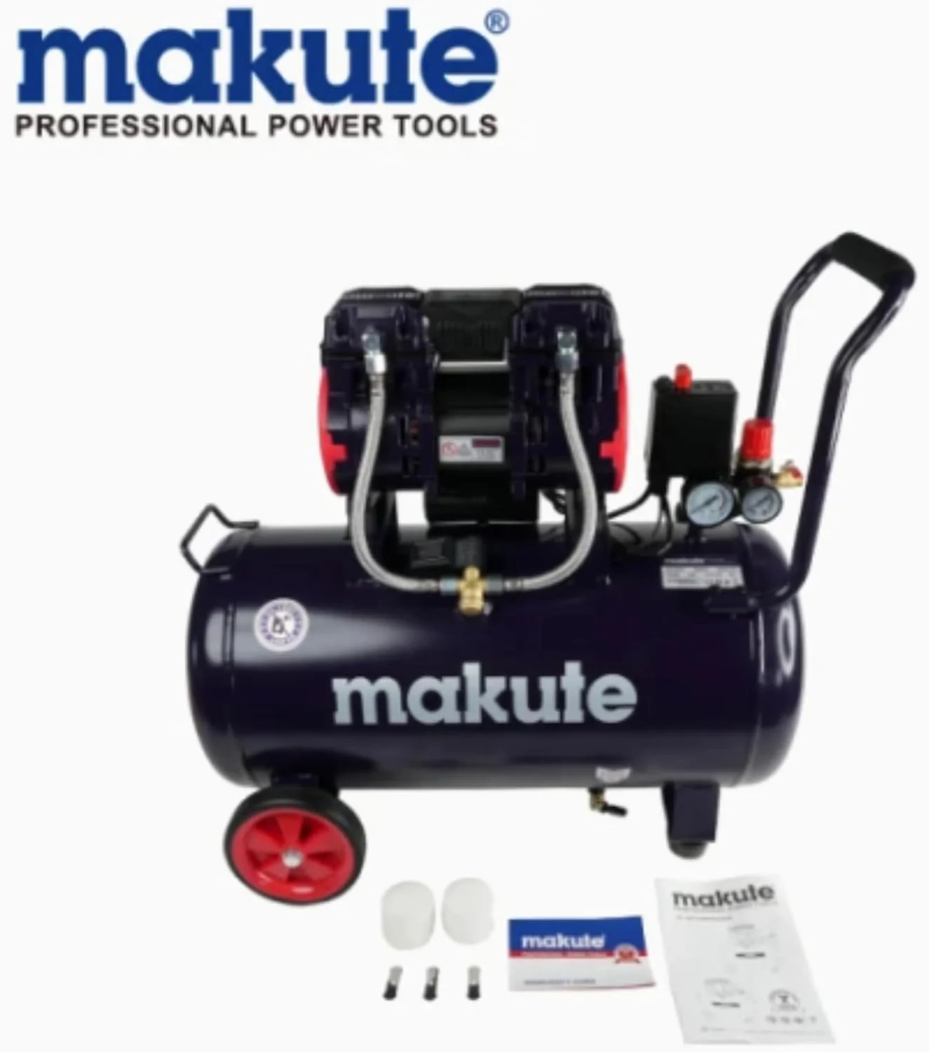 کمپرسور هوای قابل حمل 50 لیتری (AC121-50W) – 1390 وات، 2850 دور در دقیقه، فشار 8 بار، موتور بدون روغن، قابل حمل برای تمام کارهای بادی شما