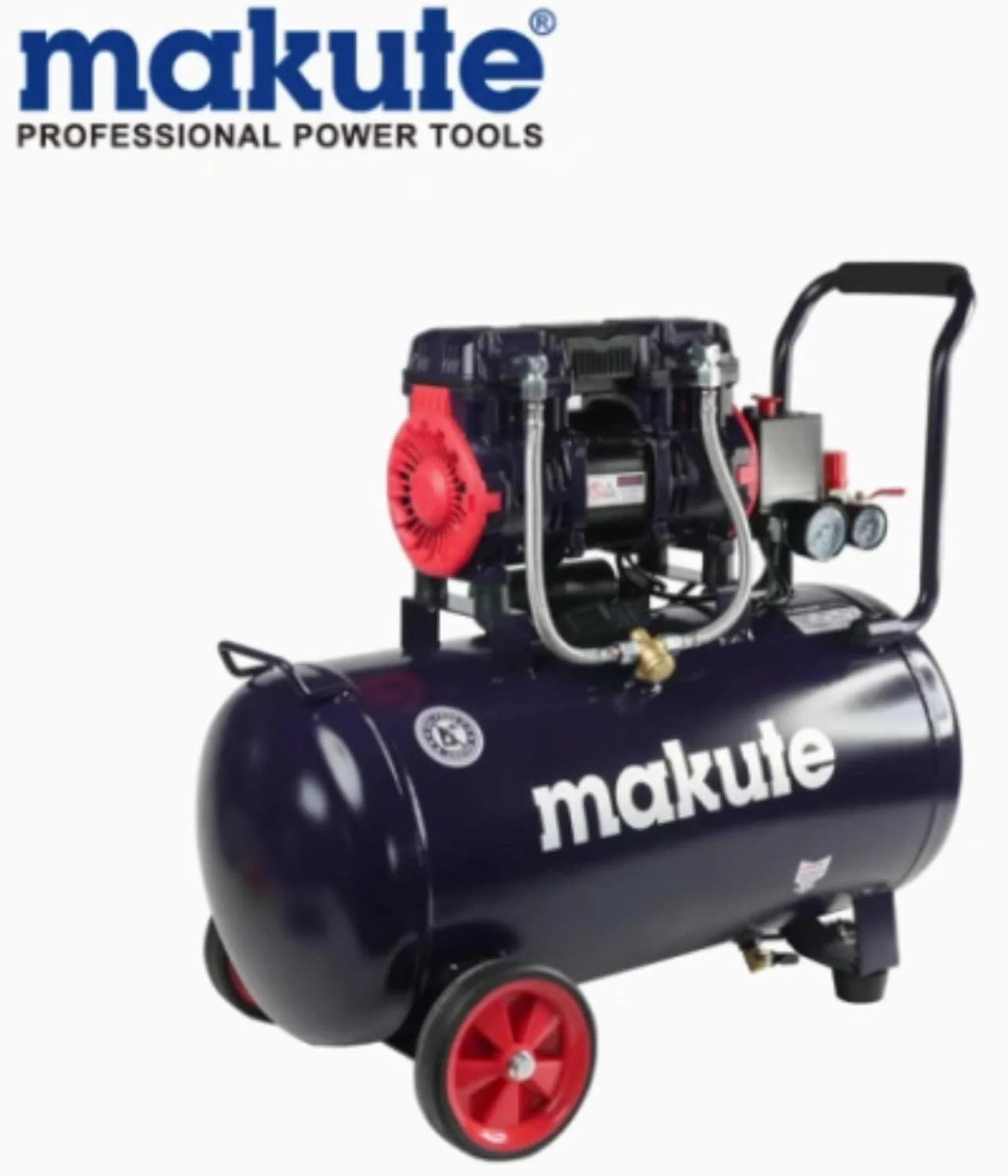 کمپرسور هوای قابل حمل 50 لیتری (AC121-50W) – 1390 وات، 2850 دور در دقیقه، فشار 8 بار، موتور بدون روغن، قابل حمل برای تمام کارهای بادی شما