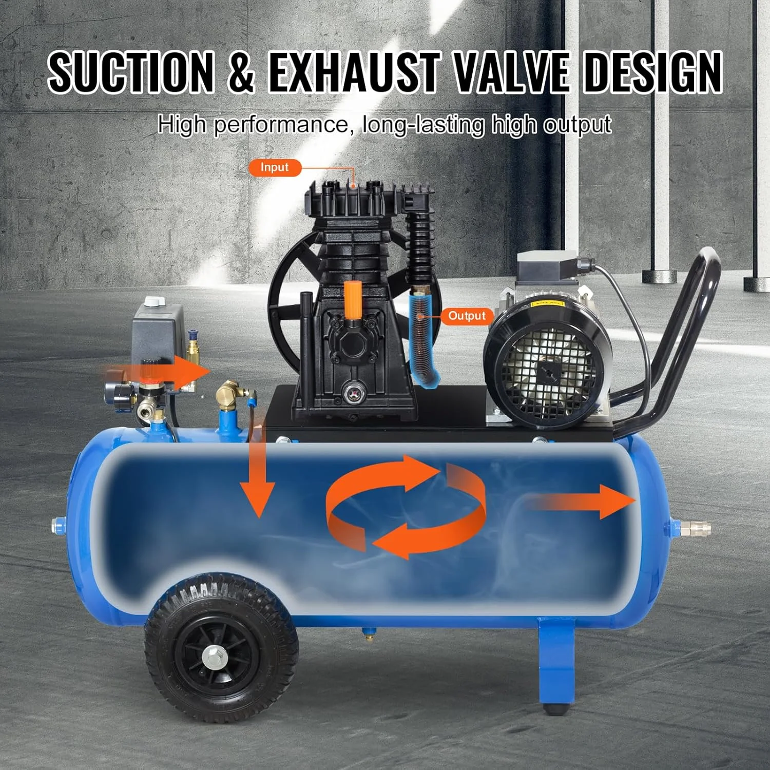 سر پمپ کمپرسور هوا VEVOR، 3 اسب بخار 5.8 CFM @ 90 PSI پمپ پیستونی کمپرسور هوا روغن کاری شده با دو سیلندر، جایگزین تک مرحله ای برای پمپ کمپرسور هوای آلومینیومی