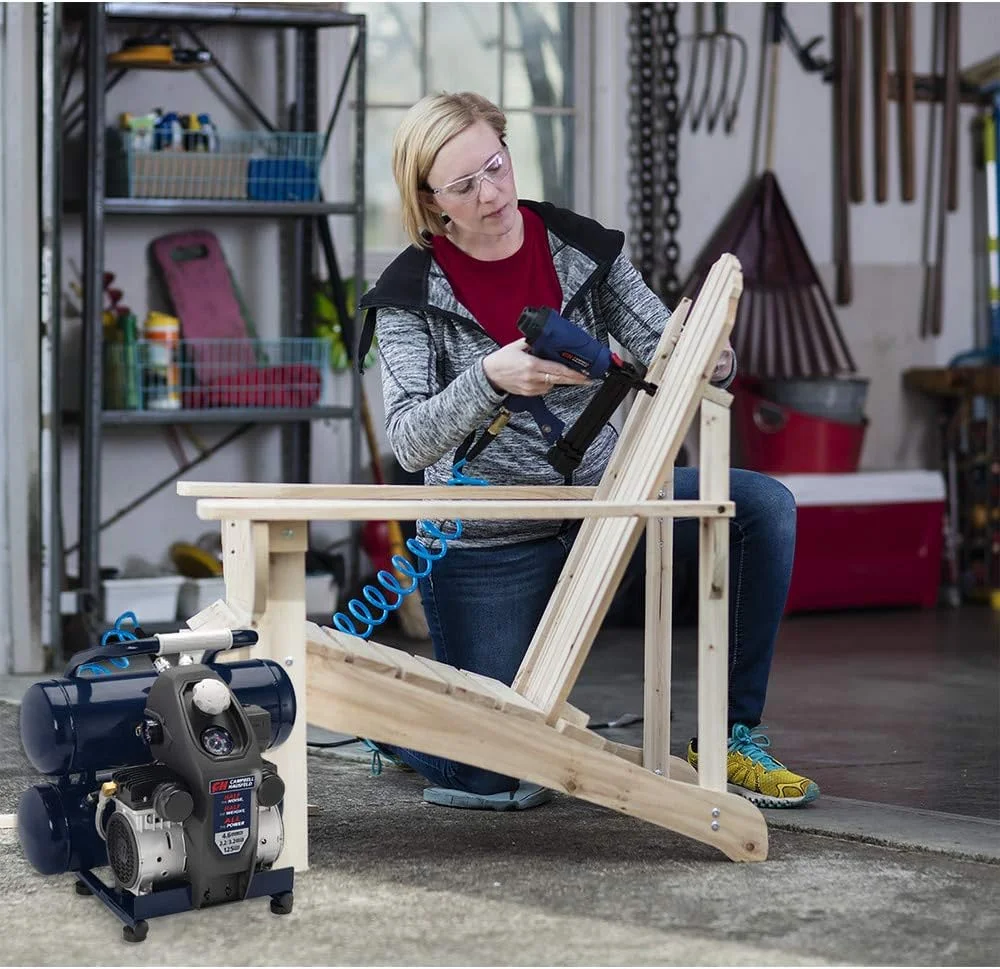 کمپرسور هوای بی صدای کمپبل هاسفلد، سبک وزن، ۴.۶ گالن، نصف صدا و وزن، ۴ برابر عمر بیشتر، تمام قدرت (DC040500)