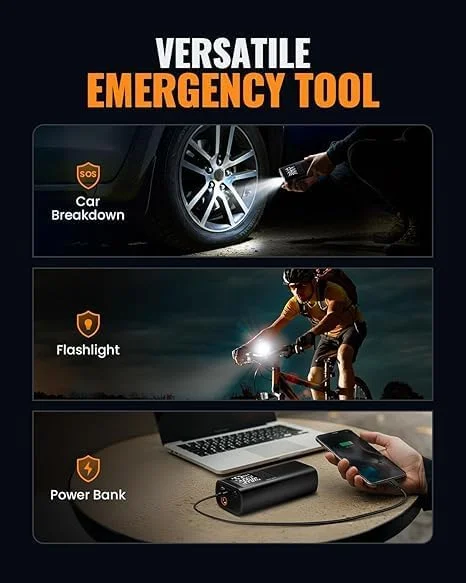 کمپرسور باد قابل حمل، پمپ باد اتوماتیک 150PSI برای لاستیک خودرو، پمپ لاستیک برقی 12 ولت DC با فشارسنج دیجیتال و چراغ قوه LED برای دوچرخه، موتور سیکلت، تجهیزات ورزشی