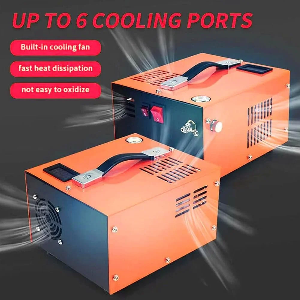 کمپرسور هوای FLEAGE، پمپ باد کننده کمپرسور هوای PCP 12 ولت 4500PSI 30Mpa، دستگاه کمپرسور هوای فشار قوی AC 110 ولت/220 ولت، فیلتر جداکننده آب و روغن داخلی، برای تفنگ بادی پینت بال/PCP