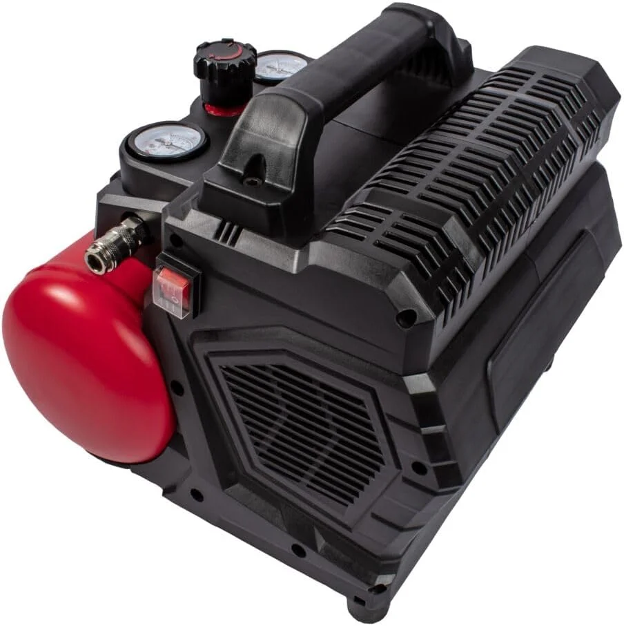 کمپرسور قابل حمل فوق العاده بی صدای Grip-Rite GR200QW، 1.5 گالن، 1 اسب بخار، حداکثر 125 PSI، بدون روغن، الکتریکی کمپرسور قابل حمل فوق العاده بی صدای Grip-Rite GR200QW، 1.5 گالن، 1 اسب بخار، حداکثر 125 PSI، بدون روغن، الکتریکی