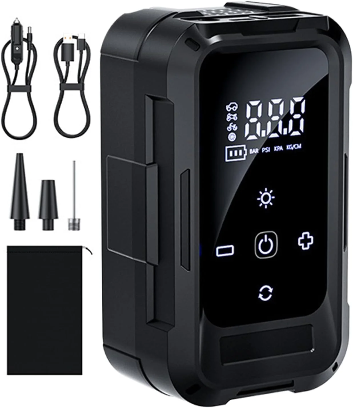 کمپرسور هوای قابل حمل، پمپ برقی بی سیم با نمایشگر دیجیتال و خاموشی خودکار برای خودرو، خانه، سفر جاده ای، گاراژ، مراقبت از موتورسیکلت، رفت و آمد روزانه و رانندگی طولانی مدت
