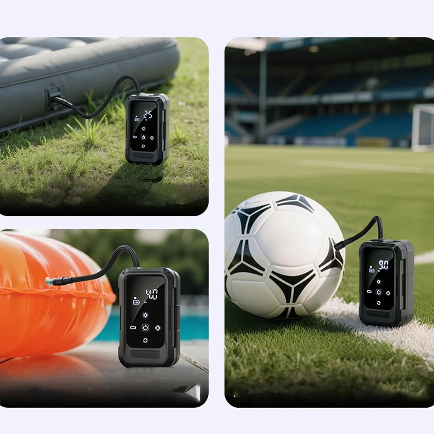 کمپرسور هوای قابل حمل، پمپ برقی بی سیم با نمایشگر دیجیتال و خاموشی خودکار برای خودرو، خانه، سفر جاده ای، گاراژ، مراقبت از موتورسیکلت، رفت و آمد روزانه و رانندگی طولانی مدت