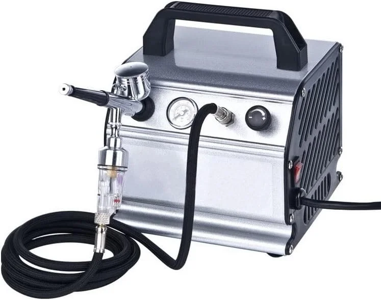 کمپرسور پیستونی ایربراش مناسب طراحی ناخن، نقاشی بدن، مدل سازی و ساخت و ساز مدل AK1