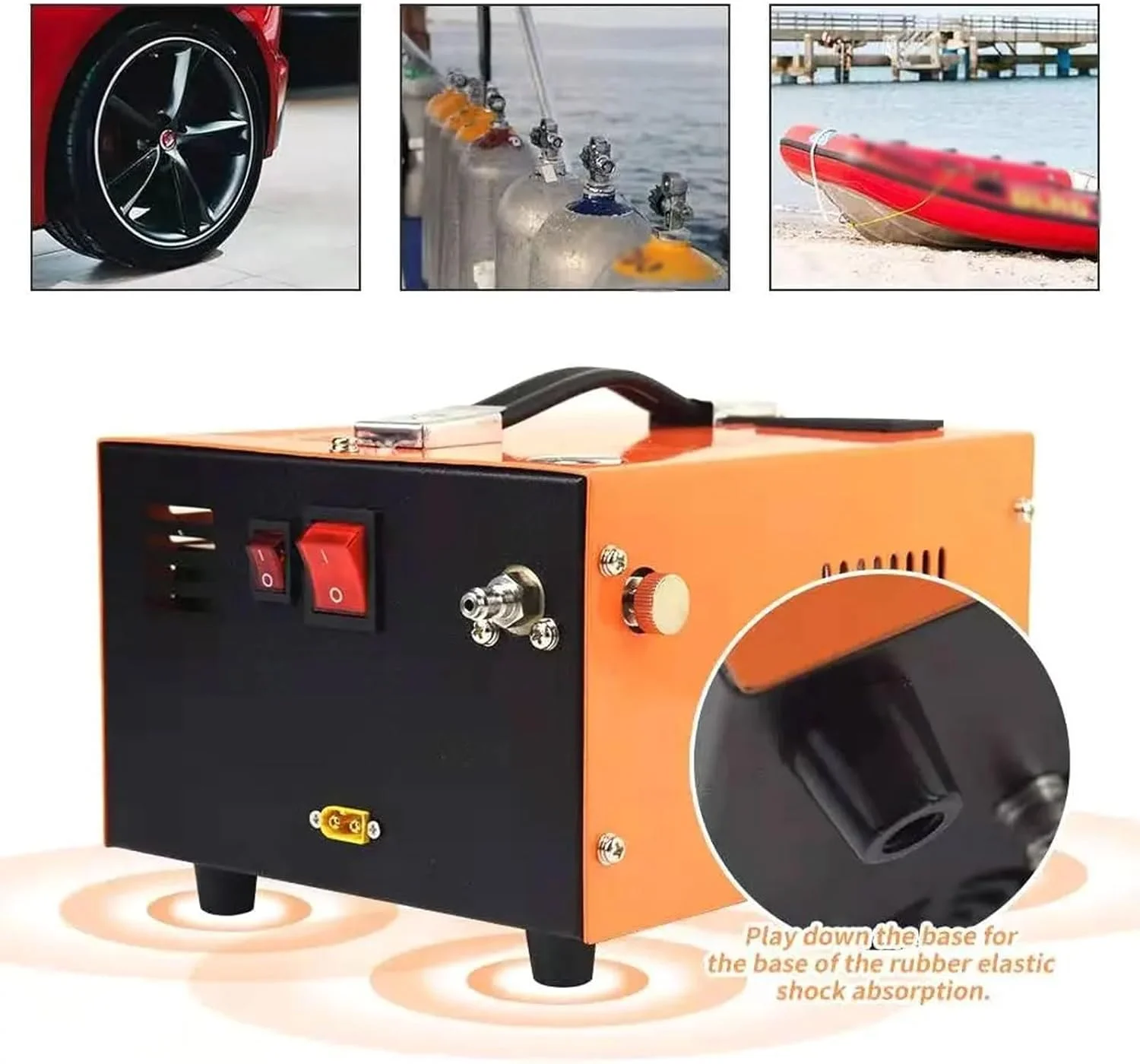 کمپرسور هوای قابل حمل PCP 300 بار، کمپرسور خودرویی فیلتر کوچک با صفحه نمایش LED 1.5 لیتری با ترانسفورماتور، دارای فیلتر جداکننده آب و روغن داخلی، برای خودروها، مخازن گاز، تفنگ های بادی، دوچرخه ها