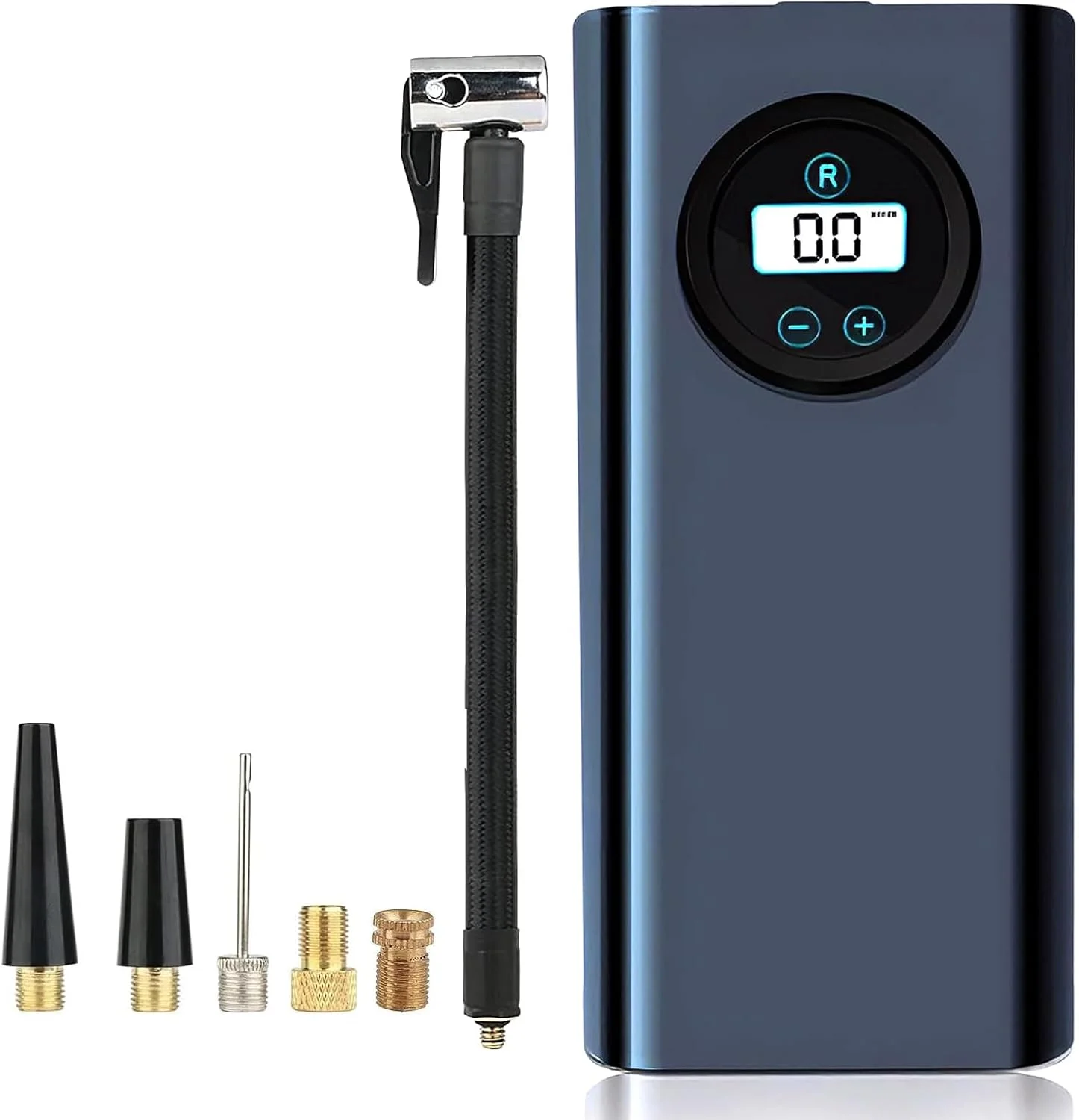 پمپ باد قابل حمل - کمپرسور هوا برای لاستیک خودرو با فشارسنج دیجیتال (120 PSI) - کمپرسور هوا برای خودرو، موتورسیکلت، پمپ باد دوچرخه برقی، لاستیک های شنا، دوچرخه و توپ