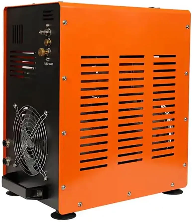 کمپرسور هوای قابل حمل PCP، 4500Psi/30Mpa، سیلندر دوقلو بی صدا، گاز فشار قوی با آداپتور برق، خنک کننده فن، پمپ هوای خارجی بدون آب/روغن برای پینت بال و تفنگ بادی