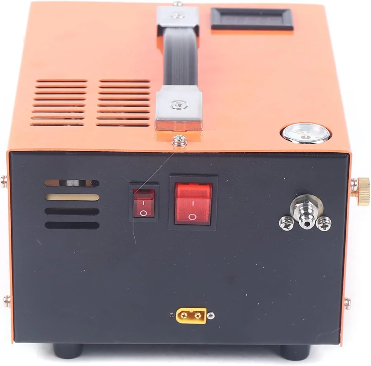 کمپرسور هوای PCP، پمپ فشار قوی قابل حمل 12 ولت 30 مگاپاسکال برای تفنگ بادی خودرو، کمپرسور هوای فشار قوی با ترانسفورماتور داخلی و سیستم خنک کننده فن 4500psi نارنجی کمپرسور هوای PCP، پمپ فشار قوی قابل حمل 12 ولت 30 مگاپاسکال برای تفنگ بادی خودرو، کمپرسور هوای فشار قوی با ترانسفورماتور داخلی و سیستم خنک کننده فن 4500psi نارنجی