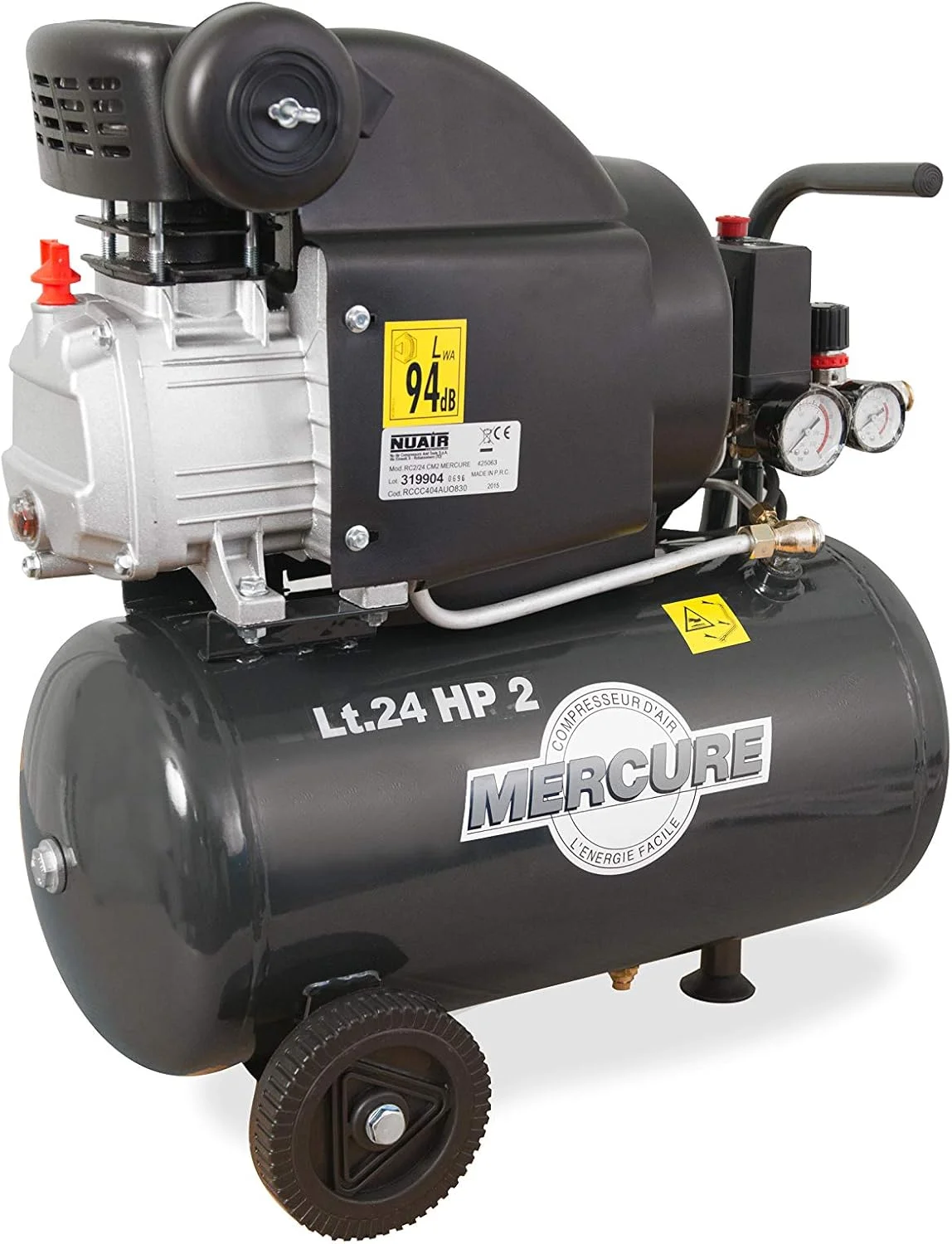 کمپرسور مرکوری 425063 با ظرفیت 24 لیتر و توان 2 اسب بخار - خاکستری مرکوری