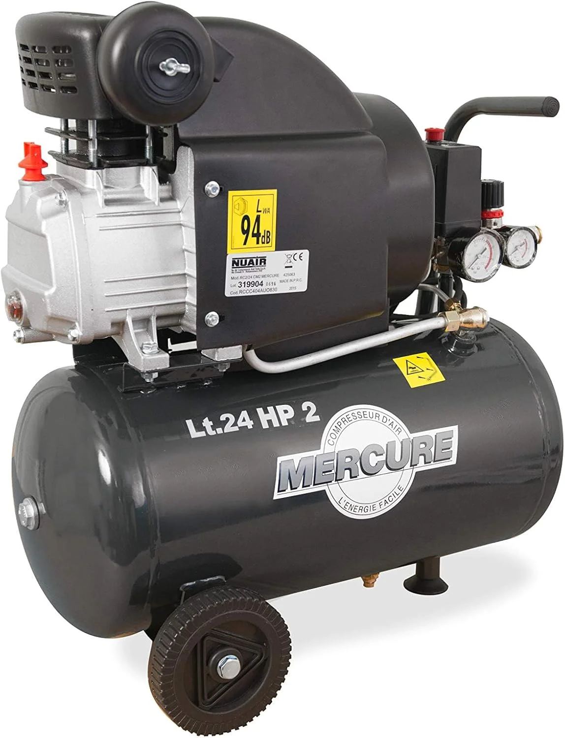 کمپرسور مرکوری 425063 با ظرفیت 24 لیتر و توان 2 اسب بخار - خاکستری مرکوری