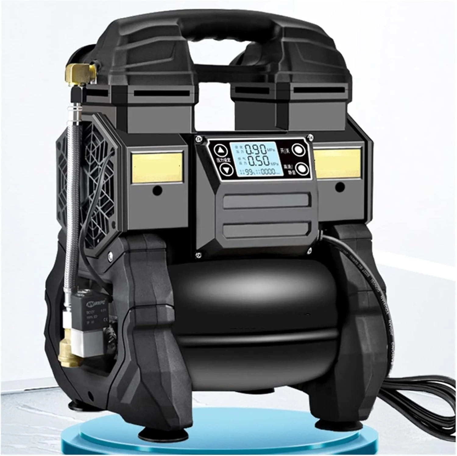 کمپرسور هوای فرکانس متغیر DESONIX، کمپرسور هوای کوچک قابل حمل بدون روغن، بی صدا، مناسب برای نجاری، نقاشی و کمپرسور هوای فشار قوی (رنگ: Dc1081-1200w با LCD، سایز: نوع)