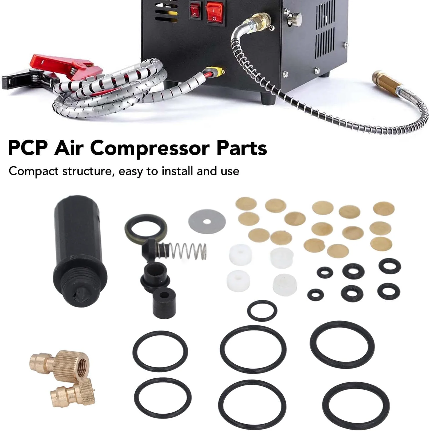 کیت قطعات کمپرسور هوای PCP، مجموعه لوازم جانبی جایگزین کمپرسور هوای پیستونی با نصب آسان، سازگاری گسترده، جنس مرغوب برای