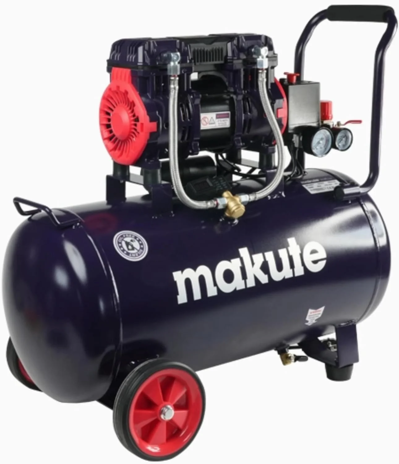کمپرسور هوای قابل حمل 50 لیتری ماکیتا، 1390 وات، 220 ولت، فشار 8 بار، موتور درایو مستقیم با محافظ حرارتی و سیلندر آلومینیومی، سیستم روانکاری بدون نیاز به نگهداری، AC121-50W