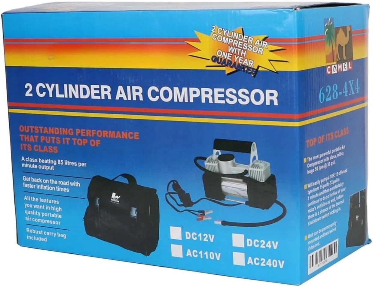 کمپرسور هوای 12 ولت 2 سیلندر، پمپ باد تایر با عملکرد بالا 85 لیتر در دقیقه، پمپ باد تایر برای خودرو، شاسی بلند، آفرود، پمپ هوای قابل حمل، سیستم هوای فشرده سنگین برای باد کردن سریع.