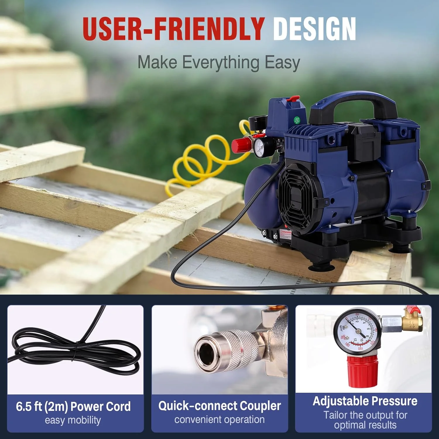 کمپرسور هوا قابل حمل، فوق العاده کم صدا 60 دسی بل